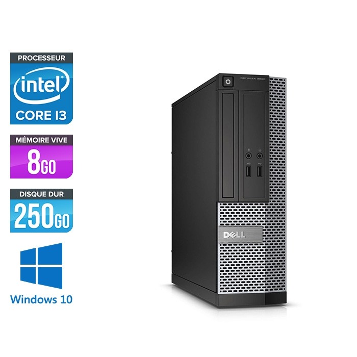 PC de bureau reconditionné Dell Optiplex 3020 SFF - Core i3 - 8Go - 250Go HDD - W10