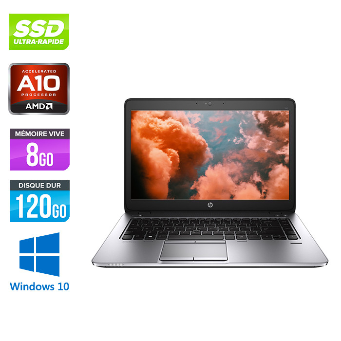 Pc portable reconditionné HP EliteBook 745 G2 - AMD A10 - 8Go - SSD 120Go -  Webcam - Windows 10 - Trade Discount
