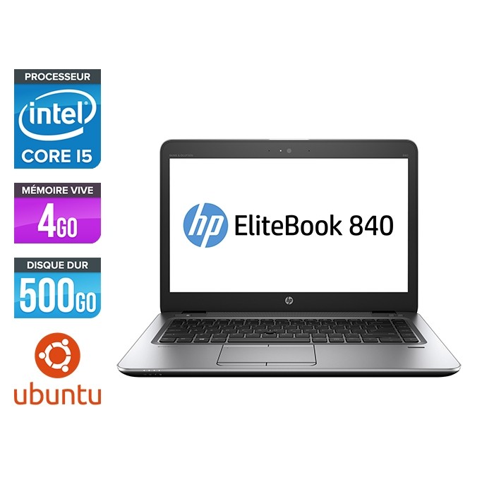 HP Elitebook 840 - i5 4300U - 4 Go - 500Go HDD - 14'' HD - Ubuntu / Linux