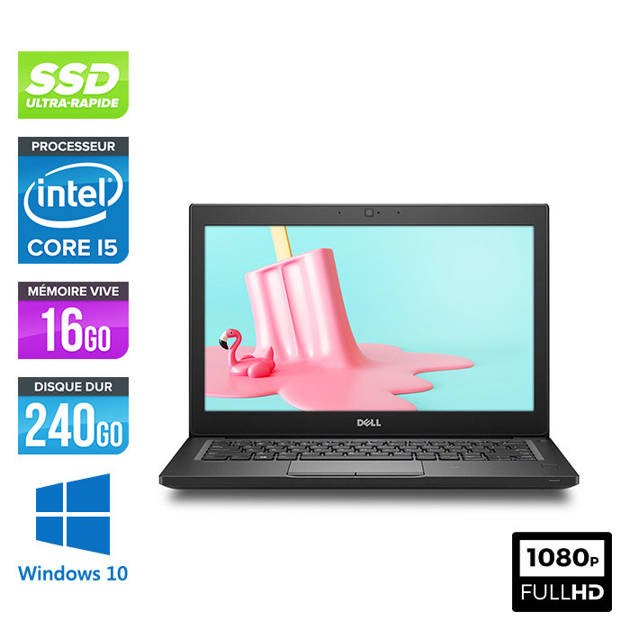 Pc portable - Ultraportable reconditionné - Dell Latitude 7280 - i5 - 8Go - 240Go SSD - Windows 10