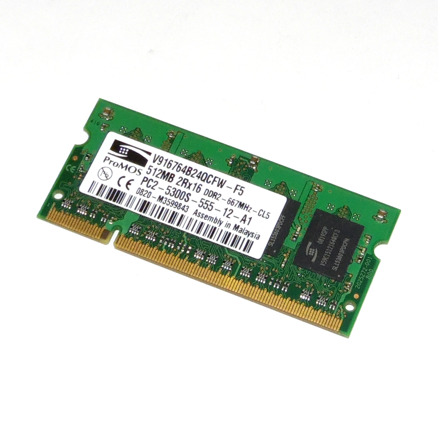 ProMOS - SO-DIMM - 512 MB - DDR2 - V916764B24QCFW-F5 - PC2 5300S - 667 Mhz