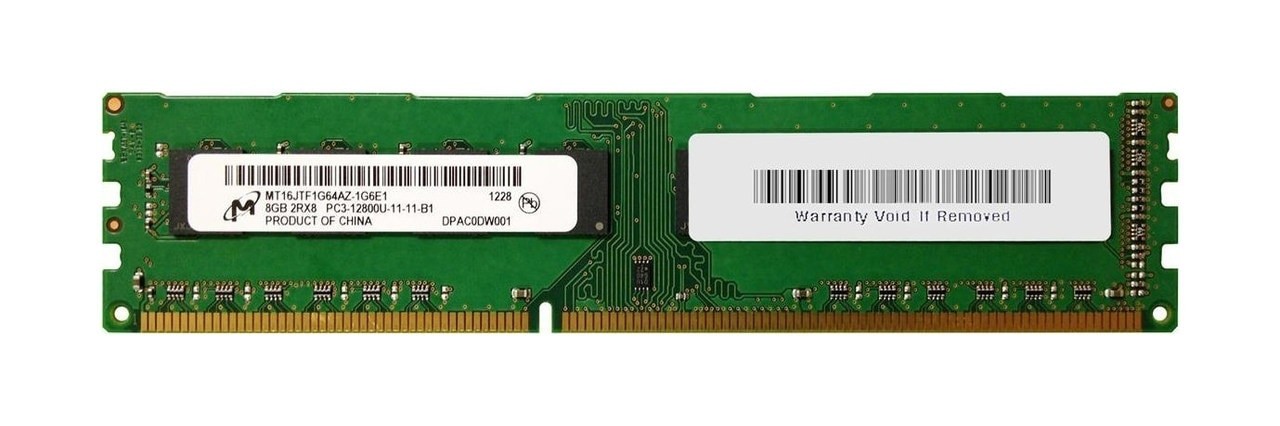 Mémoire Micron DIMM DDR3 PC3-12800u - 8 Go 1600 MHz