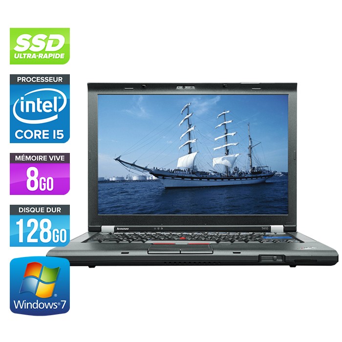 Lenovo ThinkPad T410 - Core i5 - 8Go - 128Go SSD - Webcam