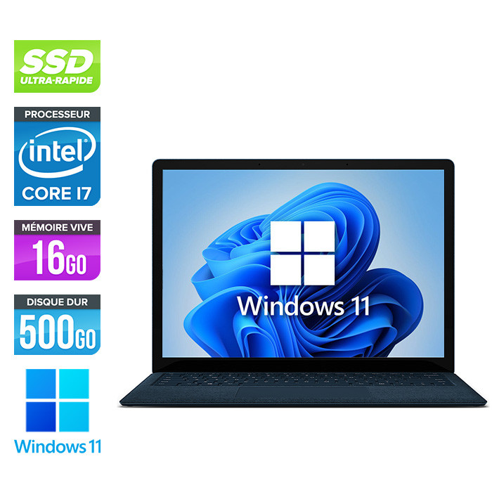 Tablette tactile reconditionnée - Microsoft Laptop 2 - i7-8650U -13.5'' / Tactile - 16Go RAM - 500Go SSD - W11 - Bleu
