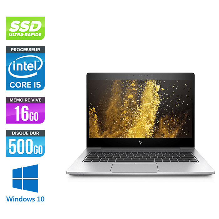 HP Elitebook 830 G5 - i5-8250U - 16 Go - 500Go SSD - FHD - Windows 10