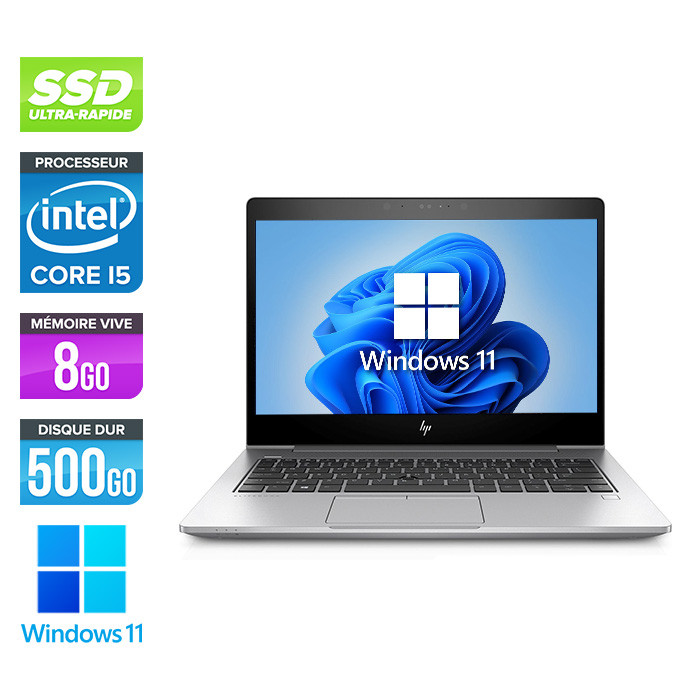 Pc portable reconditionné - HP EliteBook 830 G5 - i5-8250U - 8 Go - 500Go SSD - FHD - Windows 11