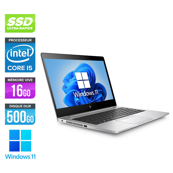 PC portable reconditionné - HP EliteBook 830 G6 - i5-8250U - 16Go - 500Go SSD - FHD - Windows 11