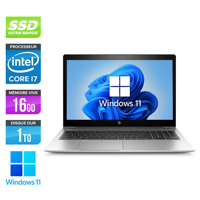 Ultrabook reconditionné - HP Elitebook 850 G5 - i7 8650U - 16 Go - 1 To SSD - FHD - Windows 11