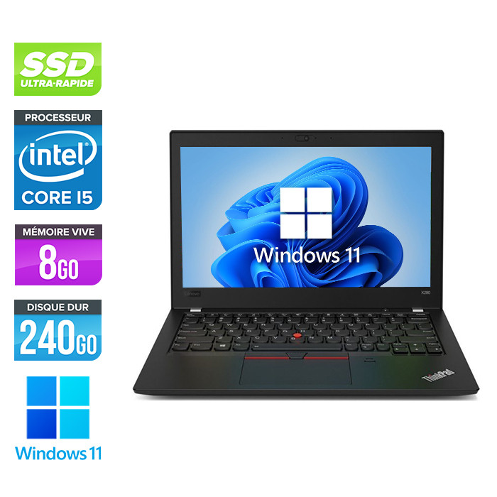 Lenovo ThinkPad X280 - i5 - 8Go - 240Go SSD - Windows 11