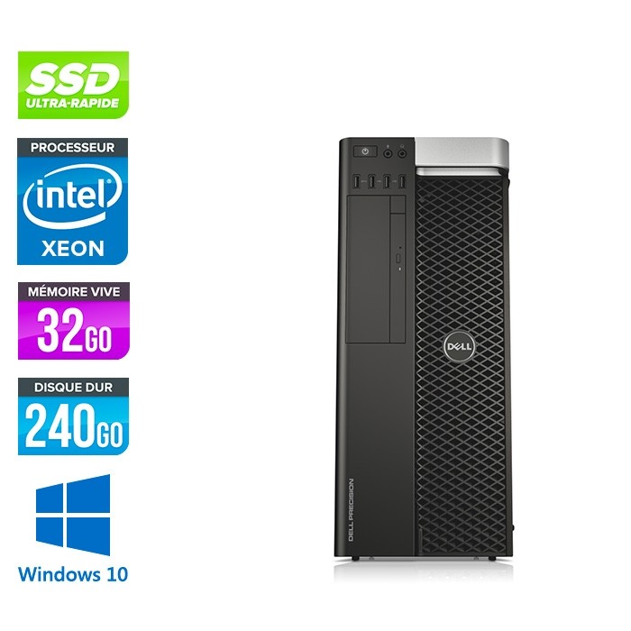 Dell T5600 - Xeon - 16Go - 1To SSD + 2To - Quadro 2000 - W10
