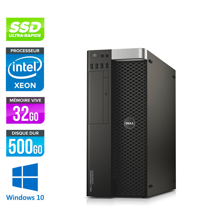 Workstation reconditionné - Dell 5810 - Xeon 1650 - 32Go - 500Go SSD - Nvidia Quadro M4000 - W10