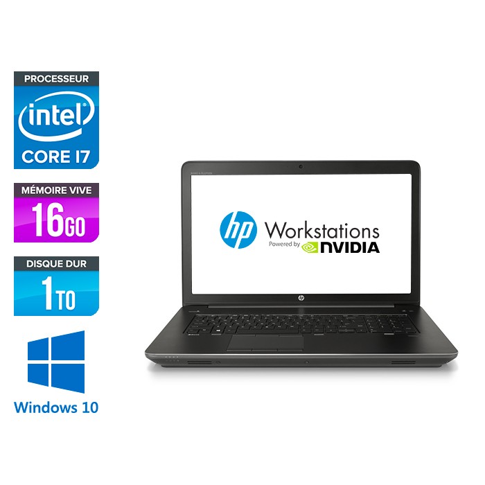 HP Zbook 17 G3 - i7 - 16Go - HDD 1To - Nvidia m3000M - Windows 10 