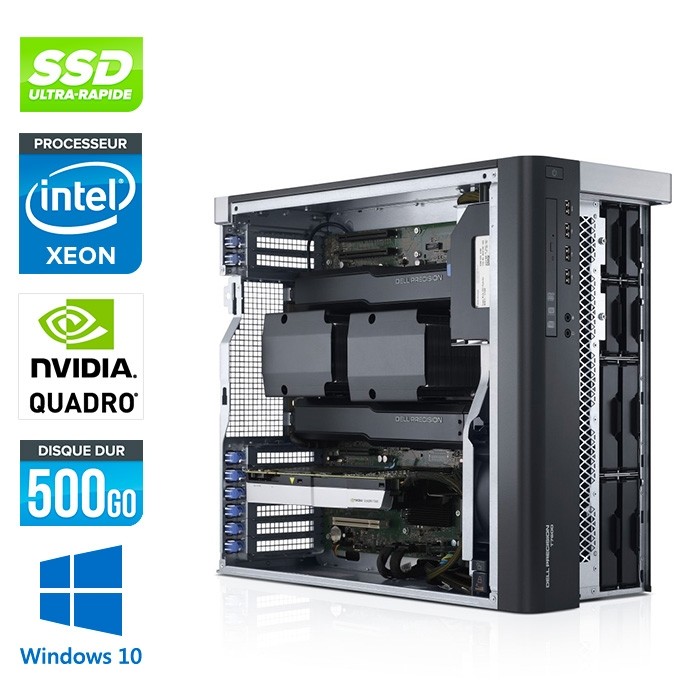 Dell T7810 - Xeon 2650 V3- 64Go - 500Go SSD - Quadro K2200 - W10