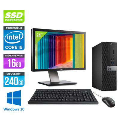 Pc de bureau reconditionné Dell Optiplex 3040 SFF - Core i5 - 16Go - SSD 240Go - W10