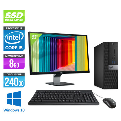 Pc de bureau reconditionné Dell Optiplex 3040 SFF - Core i5 - 8Go - SSD 240Go - W10