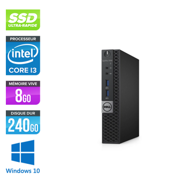 Pc de bureau Dell 3046 USDT - Intel Core i3 6100T - 8Go - 240Go SSD - W10