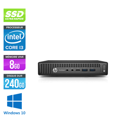 HP ProDesk 600 G2 DM - i3-6100T - 8Go DDR4 - 240Go SSD - Windows 10