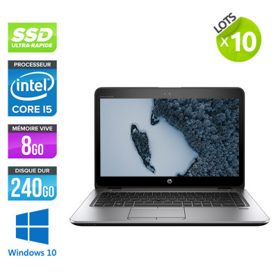 Lot 10 HP Elitebook 840 G3 - i5 - 8Go - SSD 240Go - 14'' - Windows 10