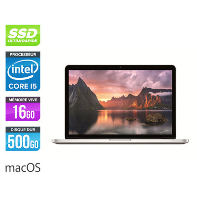 Apple MacBook Pro 13 reconditionné - 2014 - i5 Apple MacBook Pro 13 - 2014 - i5 - 16go - 500Go SSD 8go - 120Go SSD