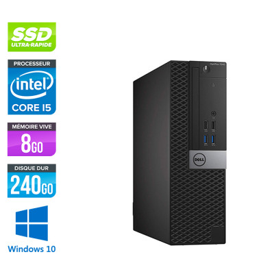 PC bureau reconditionné - Dell Optiplex 5050 SFF - i5 - 8Go - 240Go SSD - Win 10