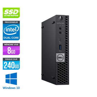 Pc de bureau Dell Optiplex 5060 Micro reconditionné - Intel Pentium - 8Go - SSD 240Go - Windows 10