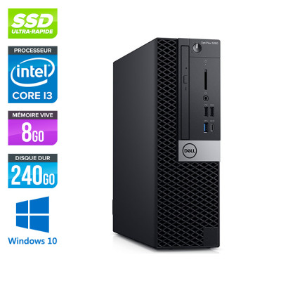 Pc de bureau Dell Optiplex 5060 SFF reconditionné - Intel core i3 - 8Go - SSD 240Go - Windows 10