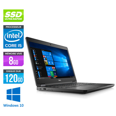 Pc portable - Dell Latitude 5480 reconditionné - i5 7300U - 8Go DDR4 - 120Go SSD - Windows 10