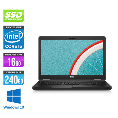 Pc portable reconditionné - Dell latitude 5580 - i5 - 16 Go - 240 Go SSD - Windows 10