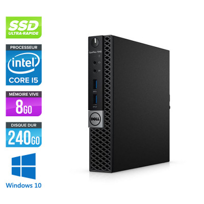 Unité centrale reconditionnée - Dell Optiplex 7040 Micro - i5 - 8Go - 240Go SSD - Win 10
