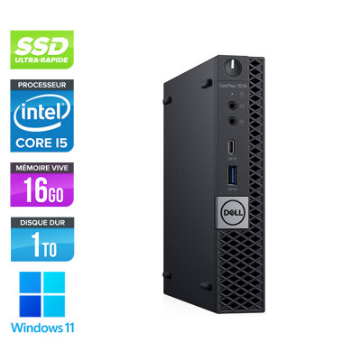 Unité centrale reconditionnée - Dell Optiplex 7070 Micro - i5 9500 - 16Go - 1To SSD - Win 11