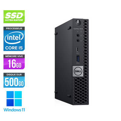 Unité centrale reconditionnée - Dell Optiplex 7070 Micro - i5 9500 - 16Go - 500Go SSD - Win 11