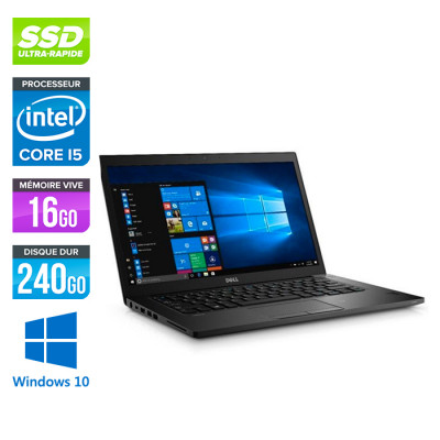 Pc portable reconditionné - Dell 7480 - Core i5 - 16Go - 240Go SSD - Windows 10