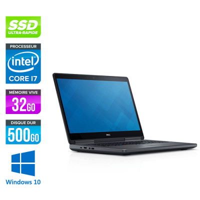 Workstation portable reconditionnée - Dell Precision 7510 - i7 - 32Go DDR4 - 500Go SSD - AMD FirePro W5170M - Windows 10