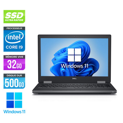 Dell Precision 7530 - i9 - 32Go DDR4 - 500Go SSD - NVIDIA Quadro P1000 - Windows 11
