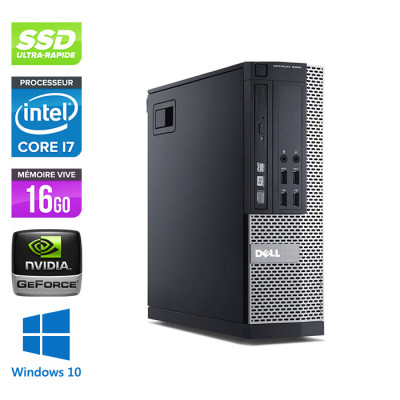 Pc de bureau reconditionné - Dell Optiplex 9020 SFF - Core i7 - 16 Go - SSD 240 Go - NVIDIA GT 1030 - Windows 10 
