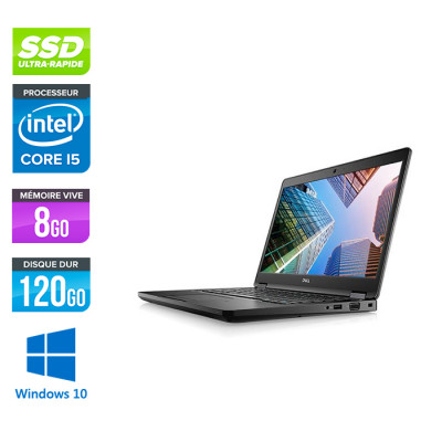 Pc portable - Dell Latitude 5490 reconditionné - i5 7300U - 8Go DDR4 - 120Go SSD - Windows 10