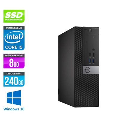 PC bureau reconditionné - Dell Optiplex 7050 SFF - i5 - 8Go - 240Go SSD - Win 10