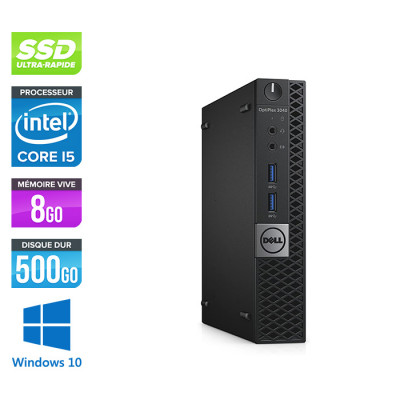 Pc de bureau reconditionné Dell Optiplex 3040 Micro - Core i5 - 8Go - SSD 500Go - W10