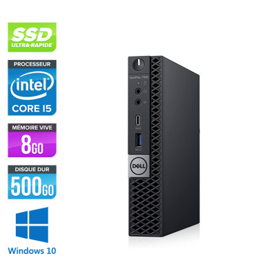 Unité centrale reconditionnée - Dell Optiplex 7060 Micro - i5 - 8Go - 500Go SSD - Win 10