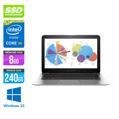 Ultrabook reconditionné HP Folio 1030 G1 - Intel core M5-6Y54 - 8 Go - 240Go SSD - Windows 10