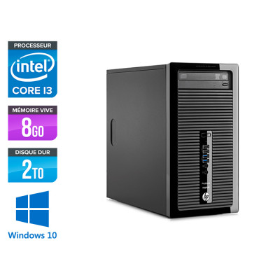 HP ProDesk 400 G2 Tour - reconditionné - i3 - 8Go DDR3 - 2To - HDD - Windows 10