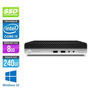 Pc de bureau HP ProDesk 400 G3 USDT reconditionné - i3 - 8Go - 240Go SSD - Windows10