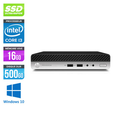 Pc de bureau HP ProDesk 400 G3 USDT reconditionné - i3 - 16Go - 500Go SSD - Windows10