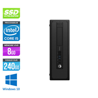 PC bureau reconditionné HP EliteDesk 600 G1 SFF - i5 - 8Go - 240Go SSD - Windows 10