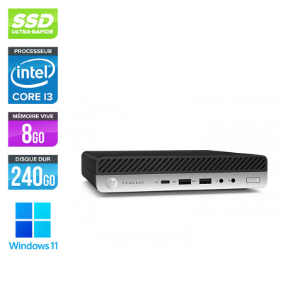 HP ProDesk 600 G5 DM - i3-9300T - 8Go DDR4 - 240Go SSD - Windows 11