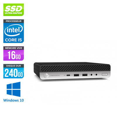 HP ProDesk 600 G5 DM - i5-9500T - 16Go DDR4 - 240Go SSD - Windows 10