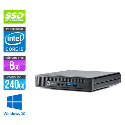 Pc de bureau HP EliteDesk 600 G1 desktop mini reconditionné - i5 - 8Go DDR4 - 240Go SSD - Windows 10