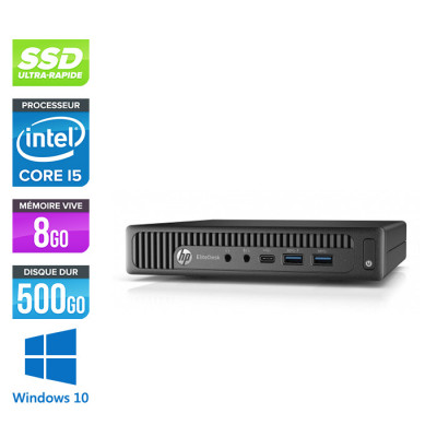 Pc de bureau HP EliteDesk 600 G1 desktop mini reconditionné - i5 - 8Go DDR4 - 500Go SSD - Windows 10