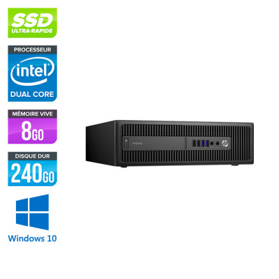 HP ProDesk 600 G2 SFF - Pentium - 8Go DDR4 - 240 Go SSD - Windows 10