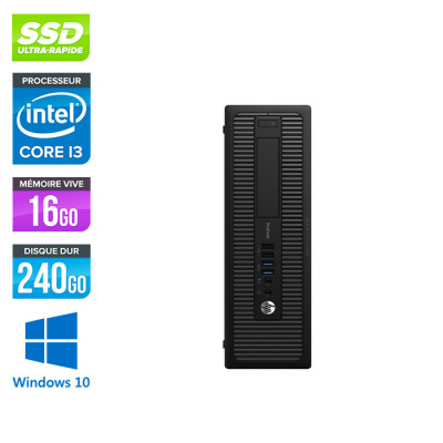 HP ProDesk 600 G2 SFF - i3-6100 - 16Go DDR4 - 240 Go SSD - Windows 10